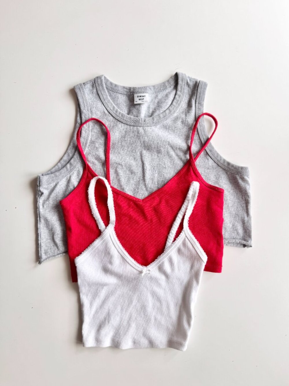 Lot of 3 Aritzia SUNDAY BEST Size XS Cropped Tank Tops